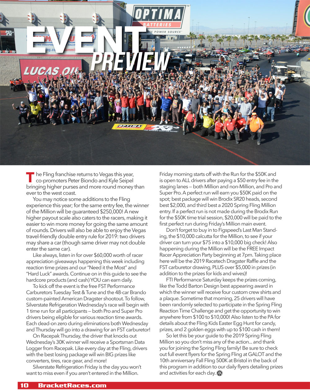 2019 Spring Fling Million Racer Guide page 10