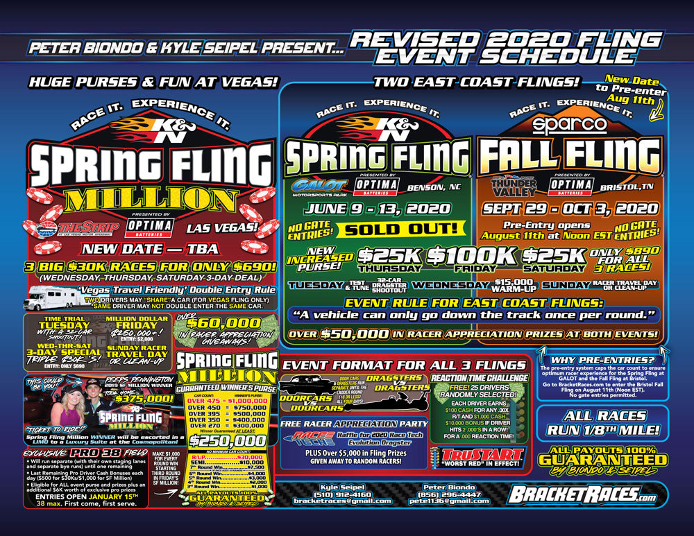 bracket races spring fling million in las vegas spring fling flyers