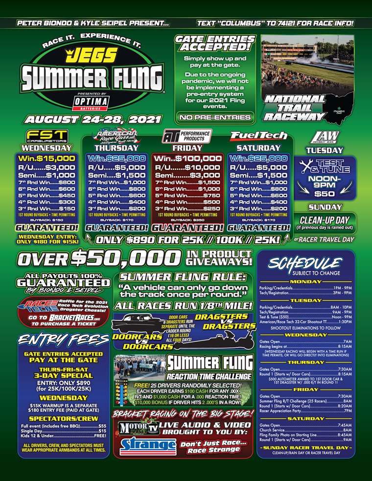Bracket Races Summer Fling Columbus at National Trail Raceway