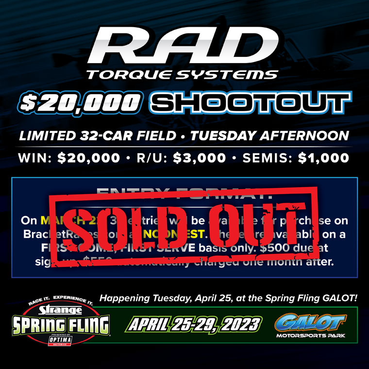 2023 Spring Fling Galot 32-Car Shootout is Sold Out